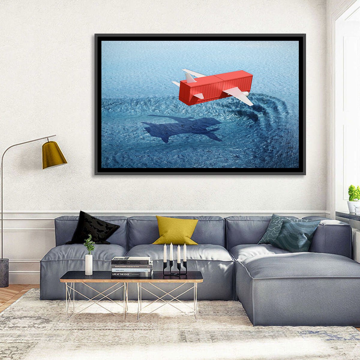 Flying Shipping Container Wall Art