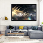 Luminous Metallic Wave Wall Art