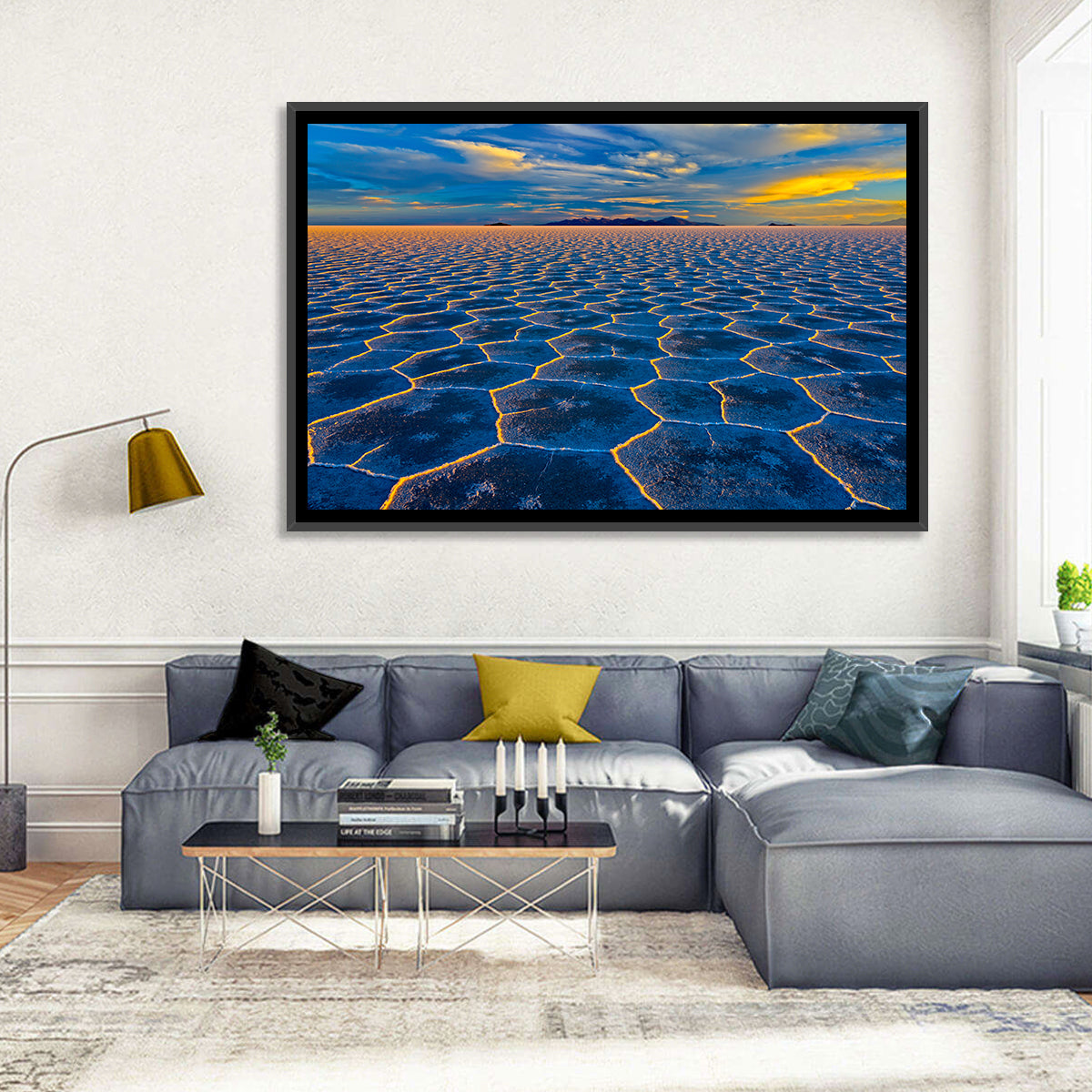 Salar De Uyuni Salt Flats at Sunset Wall Art