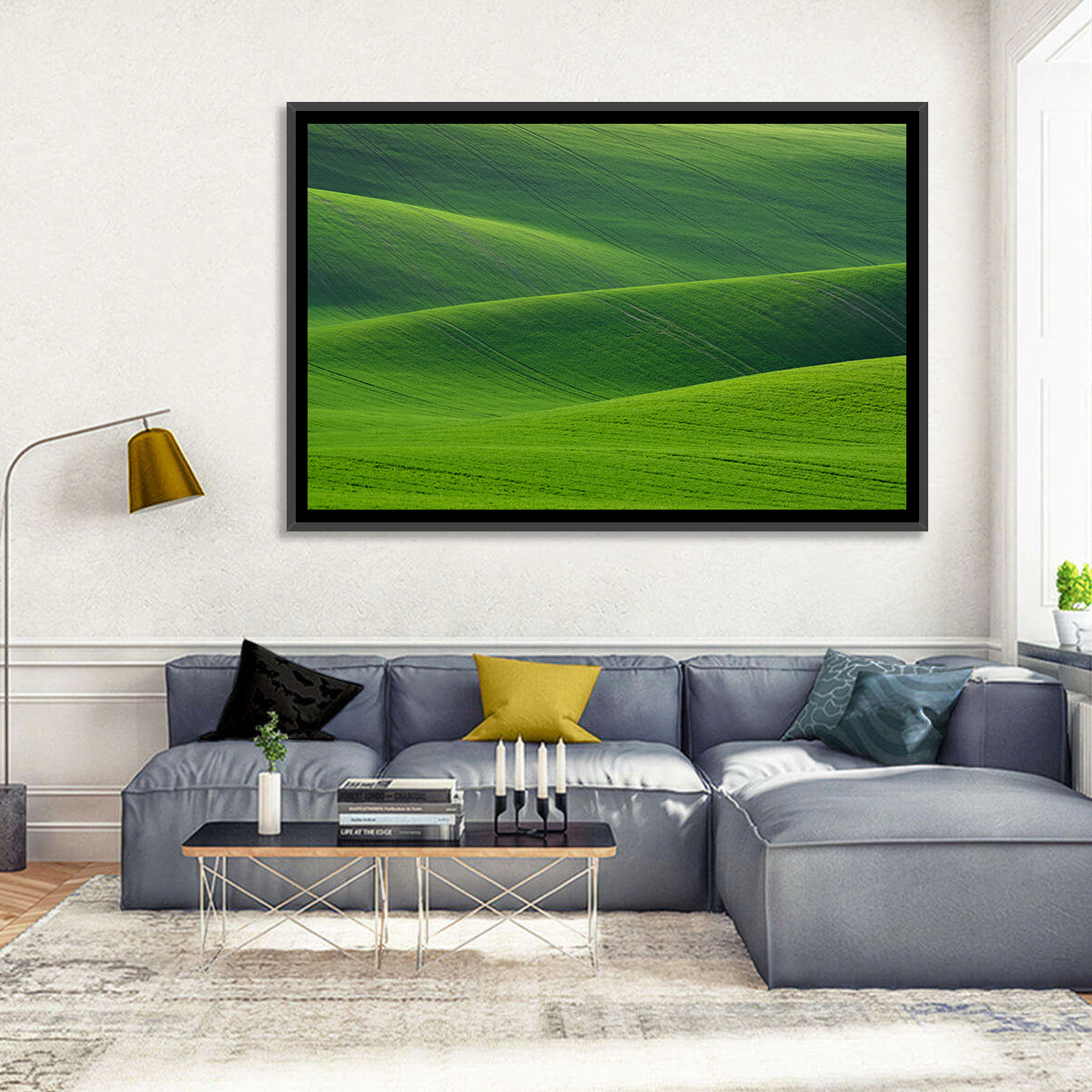 Rolling Emerald Wheat Fields Wall Art