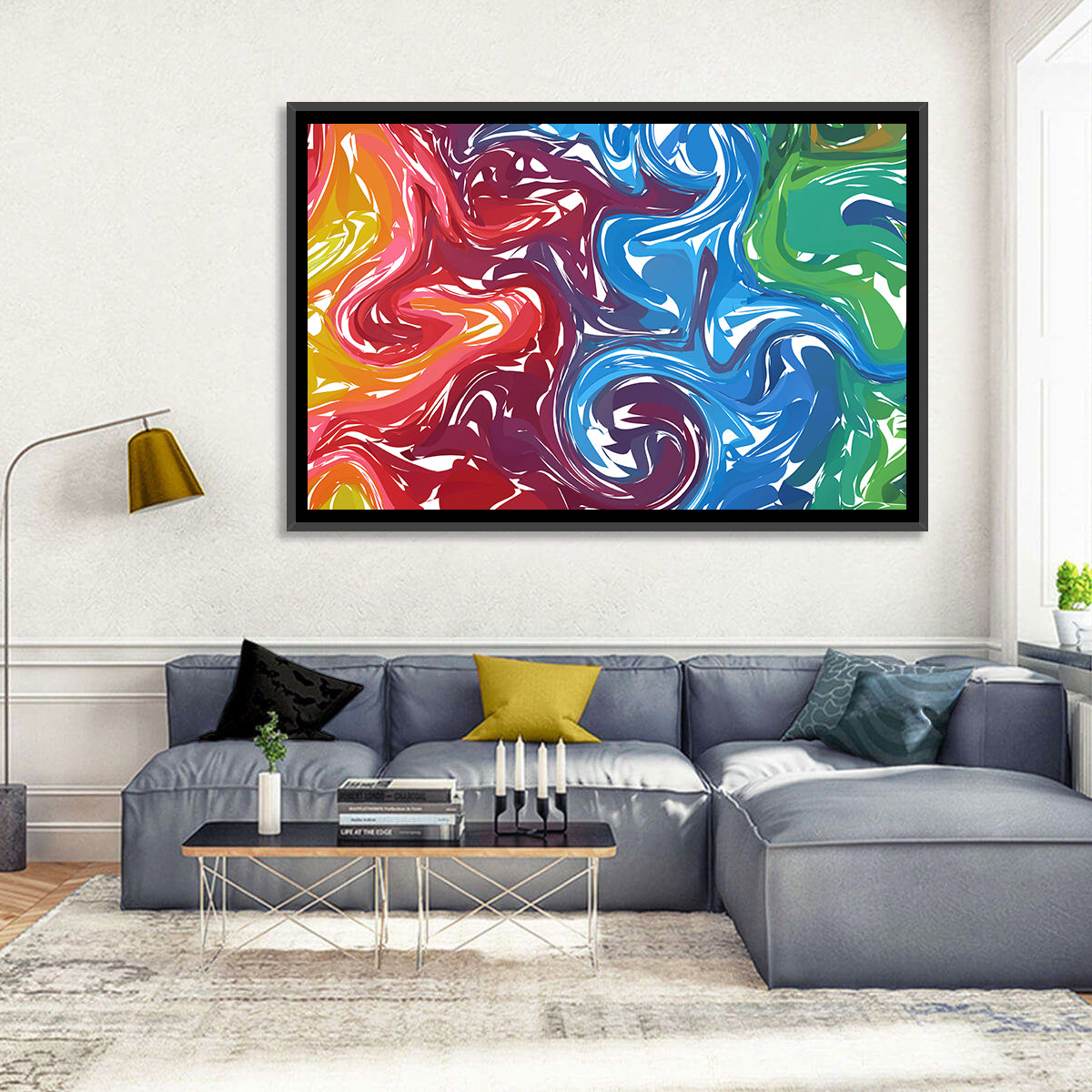Marbled Color Flow Abstract Wall Art