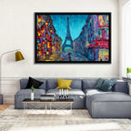Rainy Paris Street with Eiffel Tower Wall Art