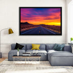 Infinite Desert Road Sunset Wall Art