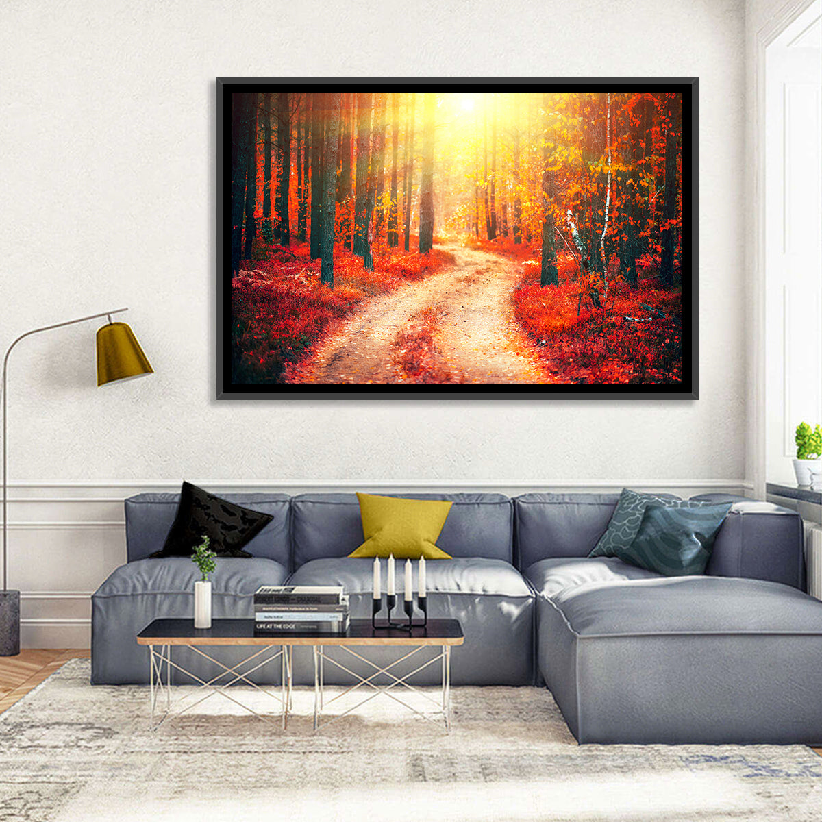 Golden Path Through Autumn Woods Wall Art