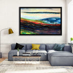Moody Horizon Stripe Abstract Landscape Wall Art