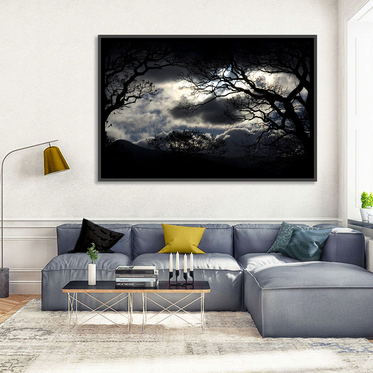 Storm Clouds Over Silhouetted Trees Wall Art