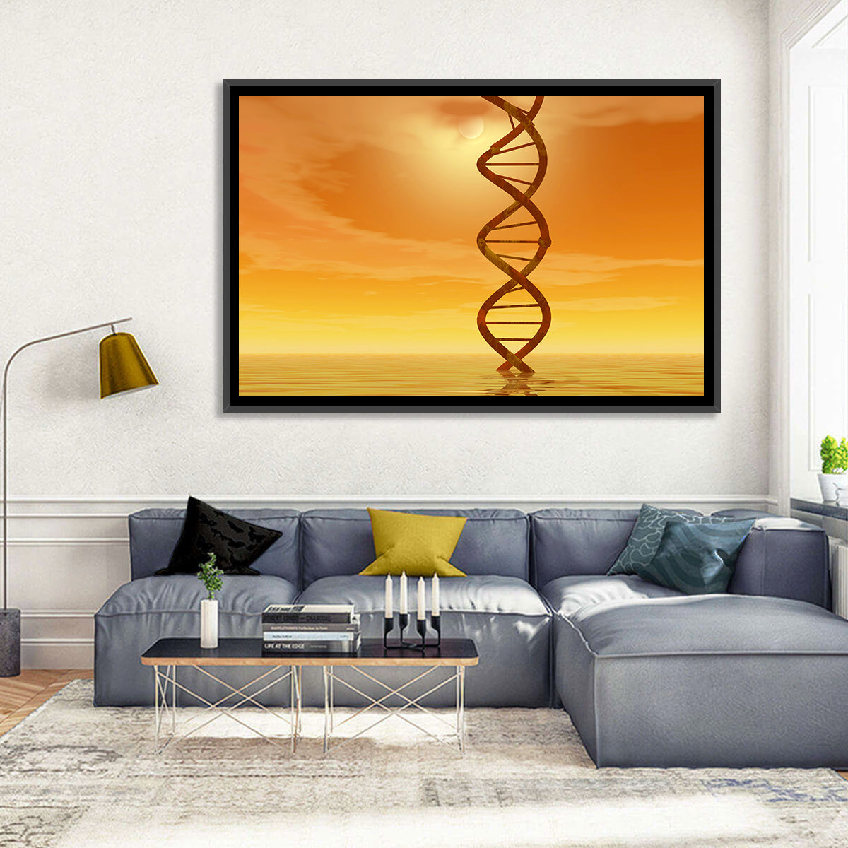 Dna Helix at Sunset Wall Art