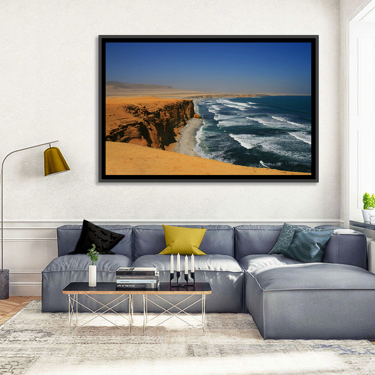 Red Cliffs of Paracas Wall Art in a room, landscape