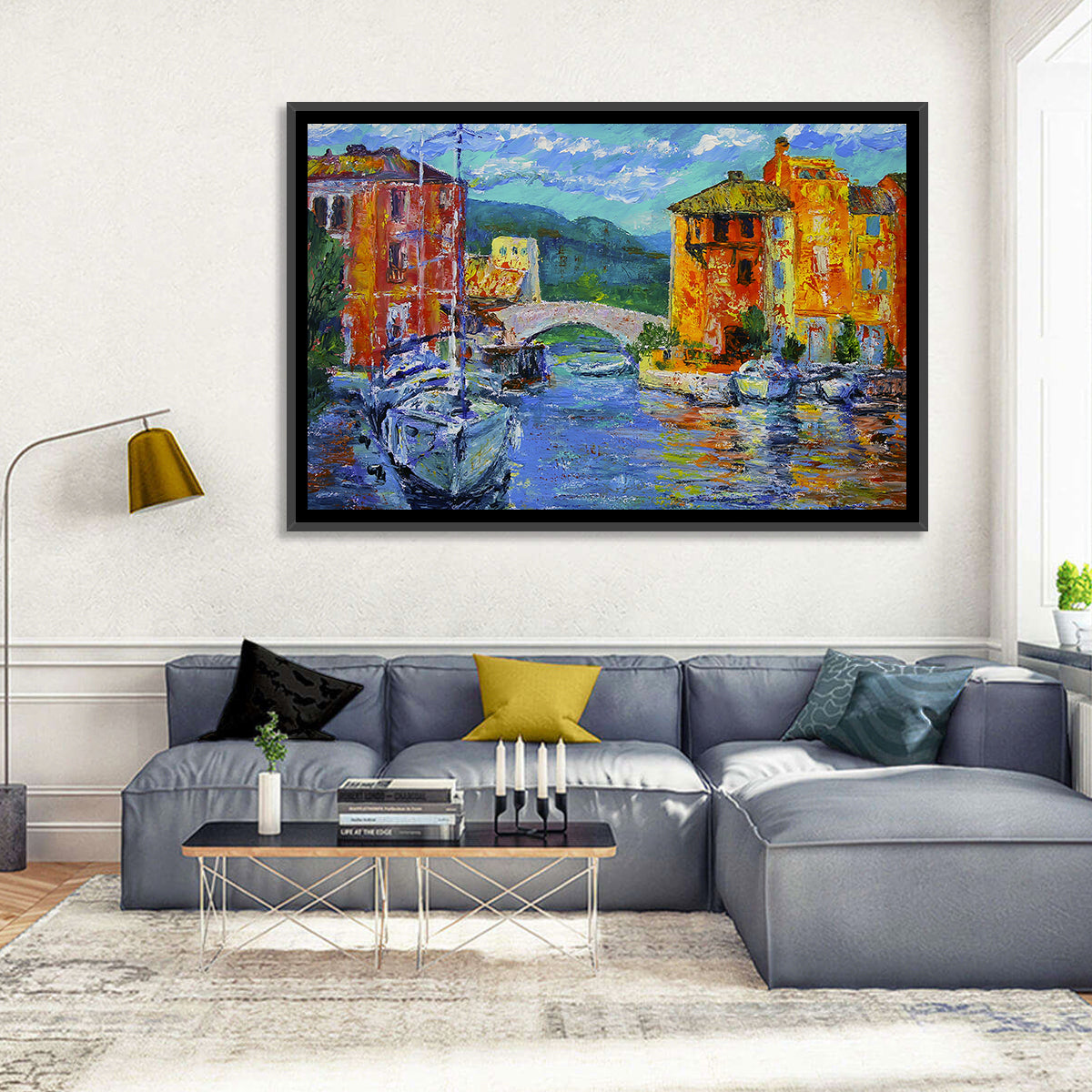Port Grimaud Canal Scene Wall Art