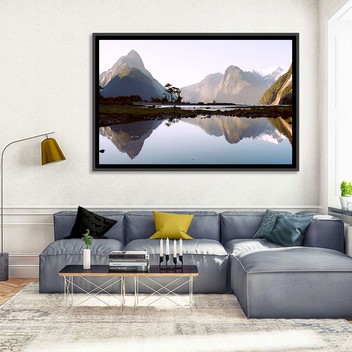Mitre Peak Reflection at Milford Sound Wall Art