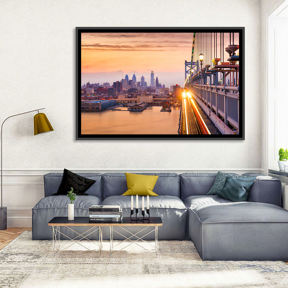 Benjamin Franklin Bridge, Philadelphia Wall Art in a room, landscape