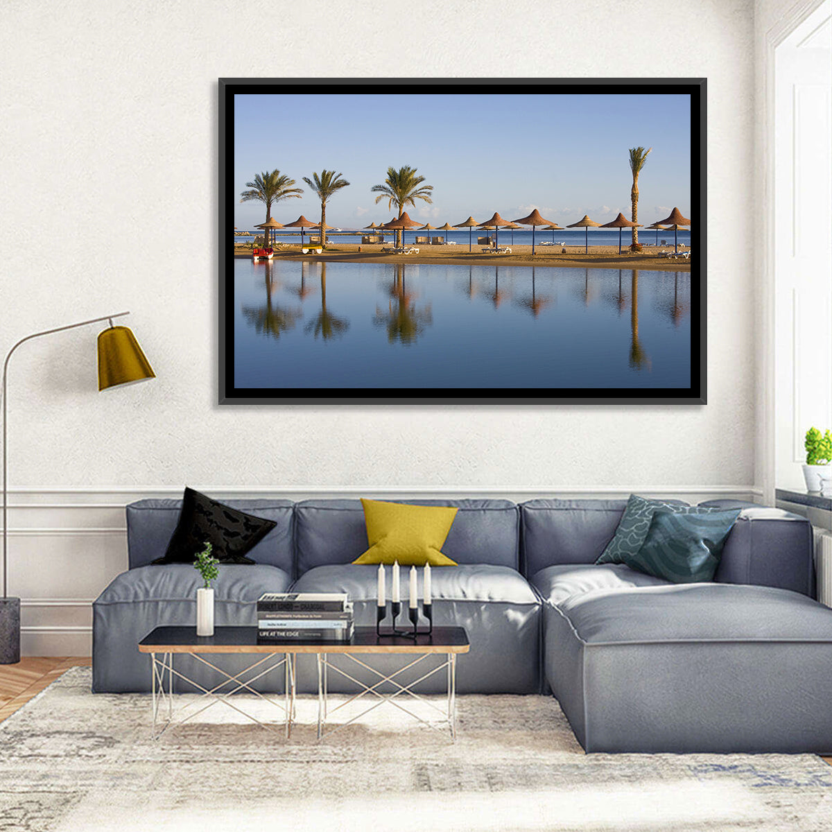 Hurghada Beach Seascape Wall Art in a room, landscape