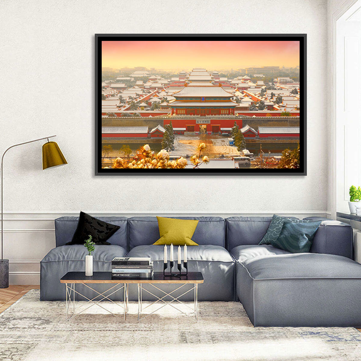 Forbidden City Gateway at Golden Hour Wall Art in a room, landscape