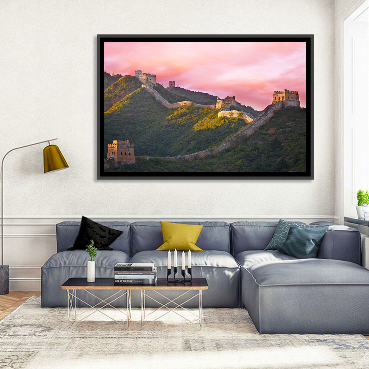 Great Golden Hour Watchtowers Wall Art in a room, landscape