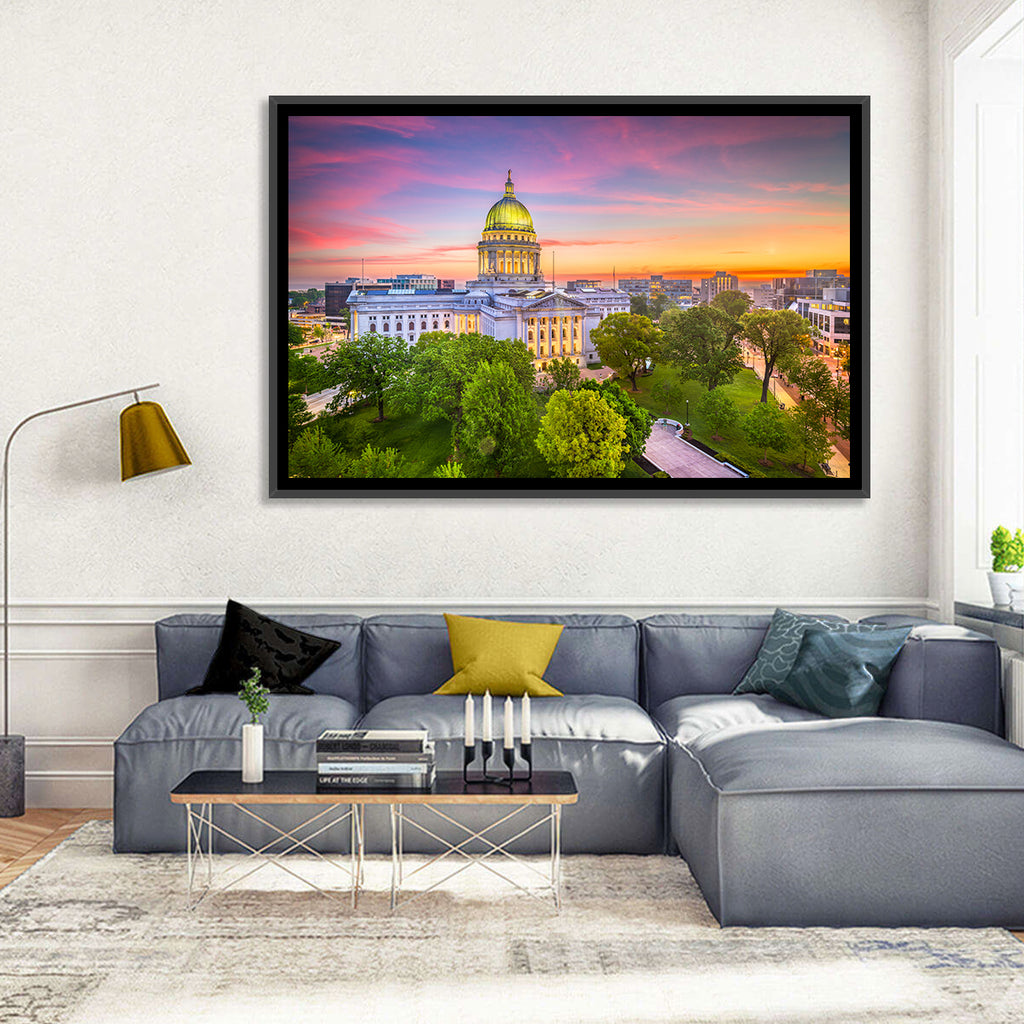 Madison State Capitol at Dusk Wall Art