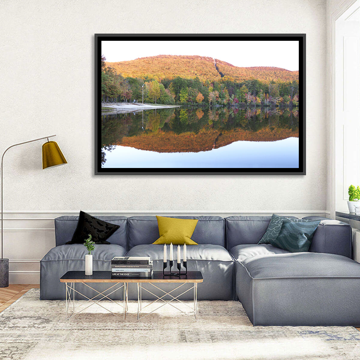 Cheaha State Park Lake Reflection Wall Art in a room, landscape