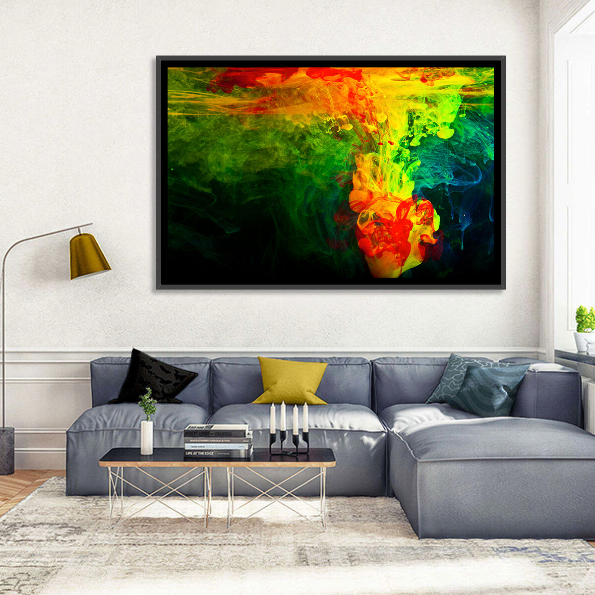 Dynamic Ink Plumes Abstract Wall Art