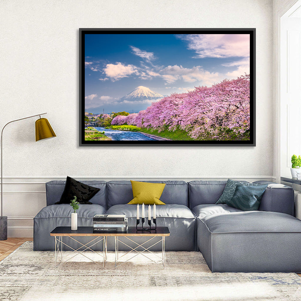 Mount Fuji Cherry Blossoms Wall Art