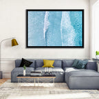 Twin Breaking Waves Over Turquoise Sea Wall Art
