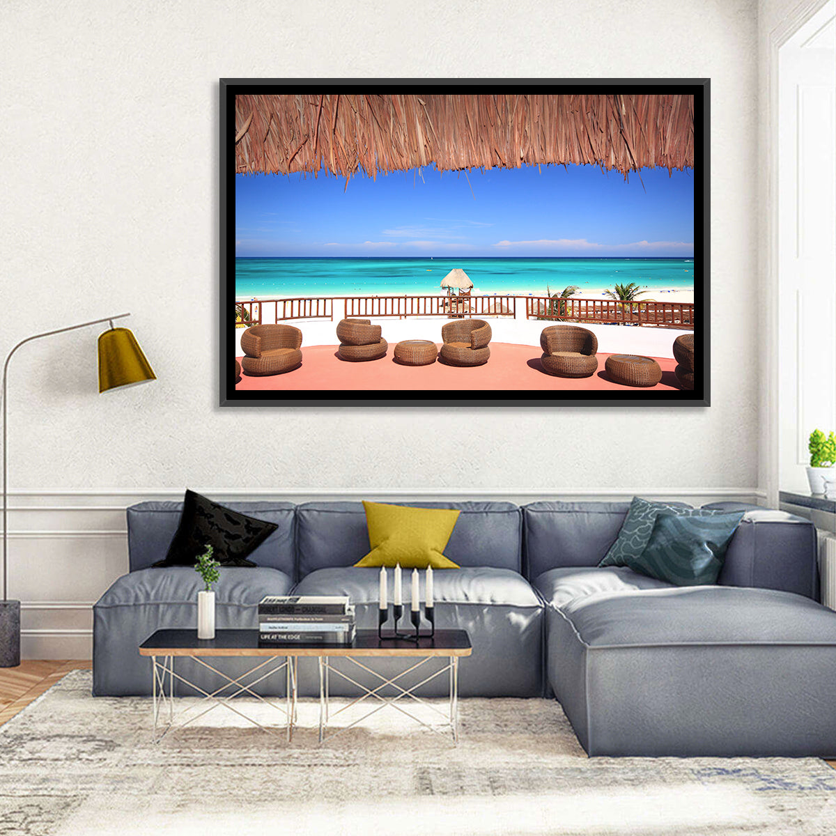 Beach Resort Balcony View Wall Art in a room, landscape