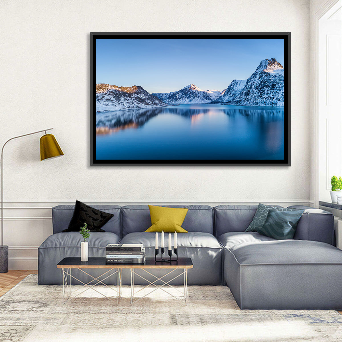 Snowy Lofoten Reflection Wall Art
