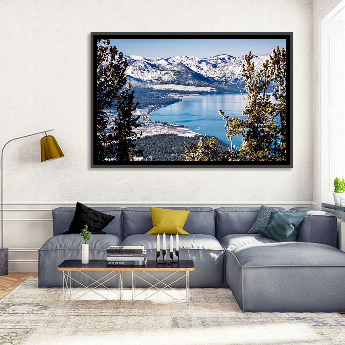 Lake Tahoe Sierra Vista Wall Art in a room, landscape