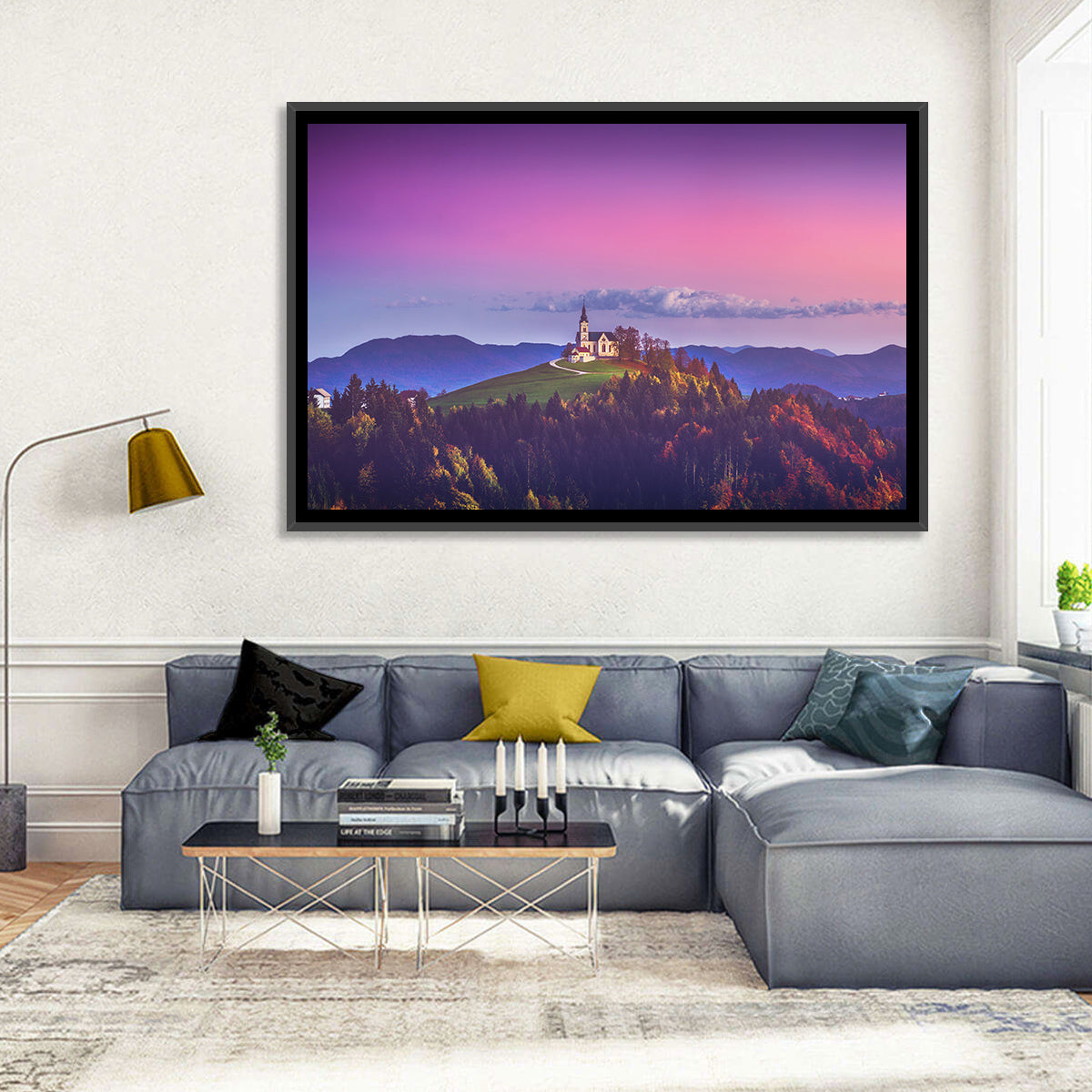 Saint Leonard Hilltop Church Wall Art in a room, landscape