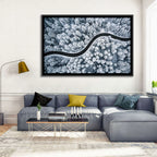 S-curve Winter Forest Road Wall Art