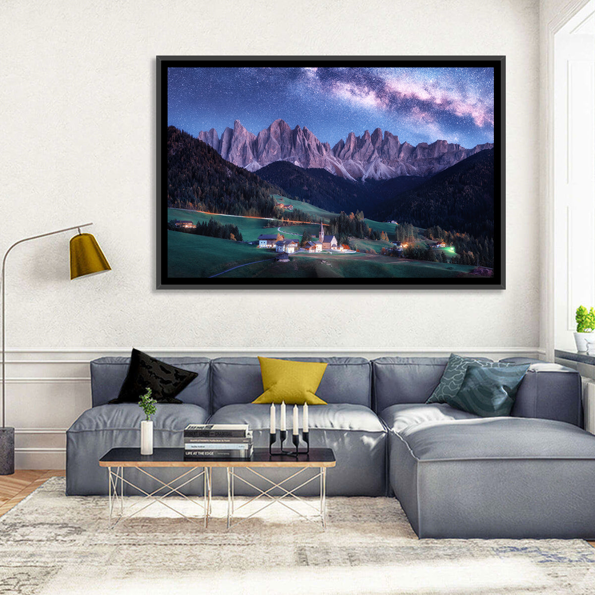 Santa Maddalena Night Sky Wall Art in a room, landscape