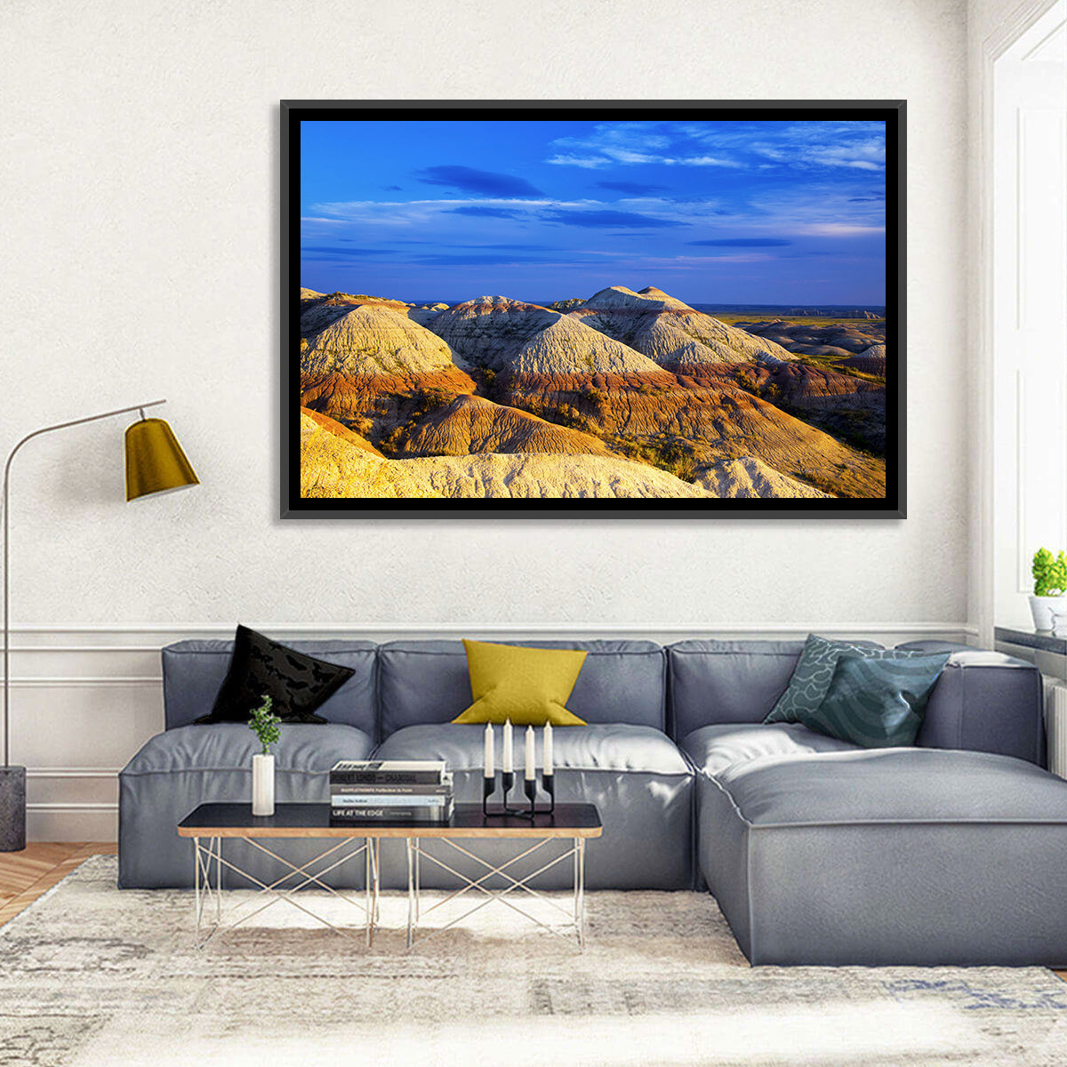 Badlands National Park Golden Hour Wall Art in a room, landscape