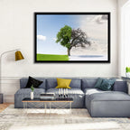 Summer to Winter Split Tree Wall Art