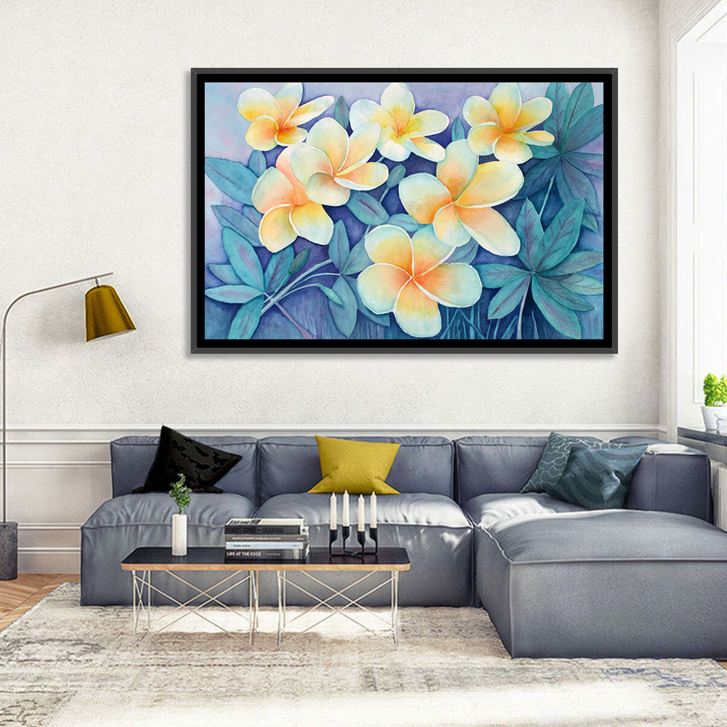 Watercolor Frangipani Cluster Wall Art