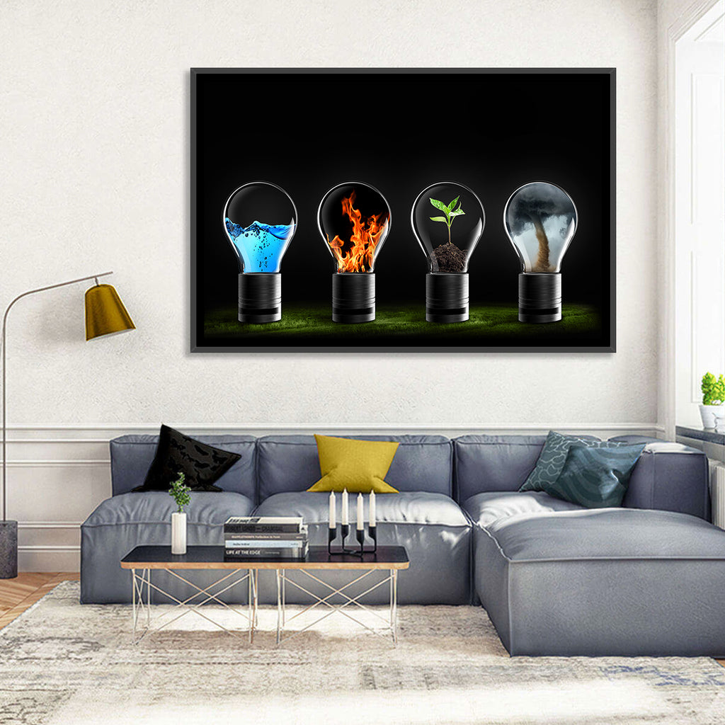 Elemental Light Bulbs Wall Art