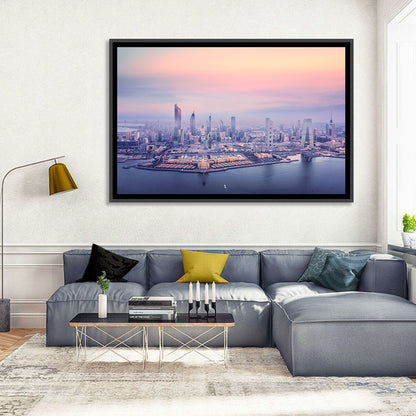 Foggy Kuwait Skyline Wall Art