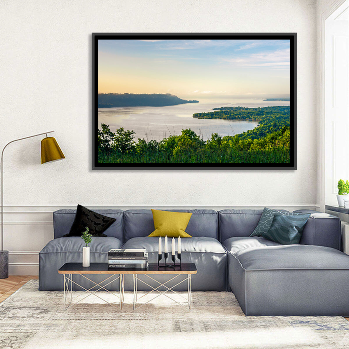 Mississippi River and Lake Pepin Wall Art in a room, landscape