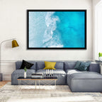 Turquoise Aerial Ocean Waves Wall Art