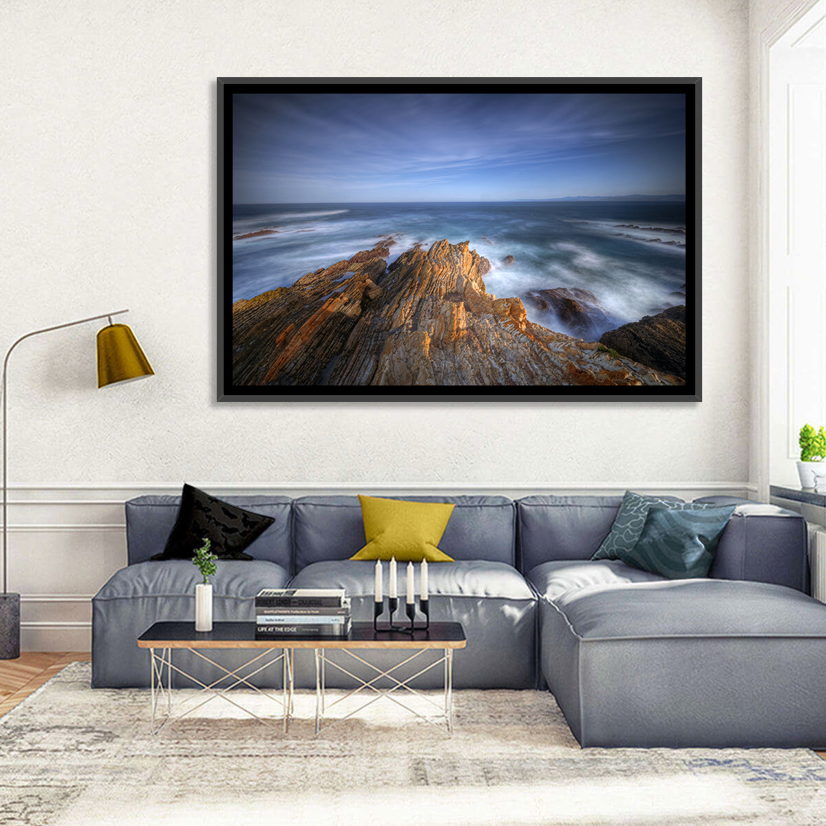 Montana De Oro Golden Coastline Wall Art in a room, landscape