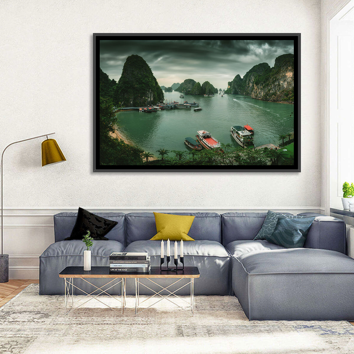 Ha Long Bay Vista Wall Art in a room, landscape