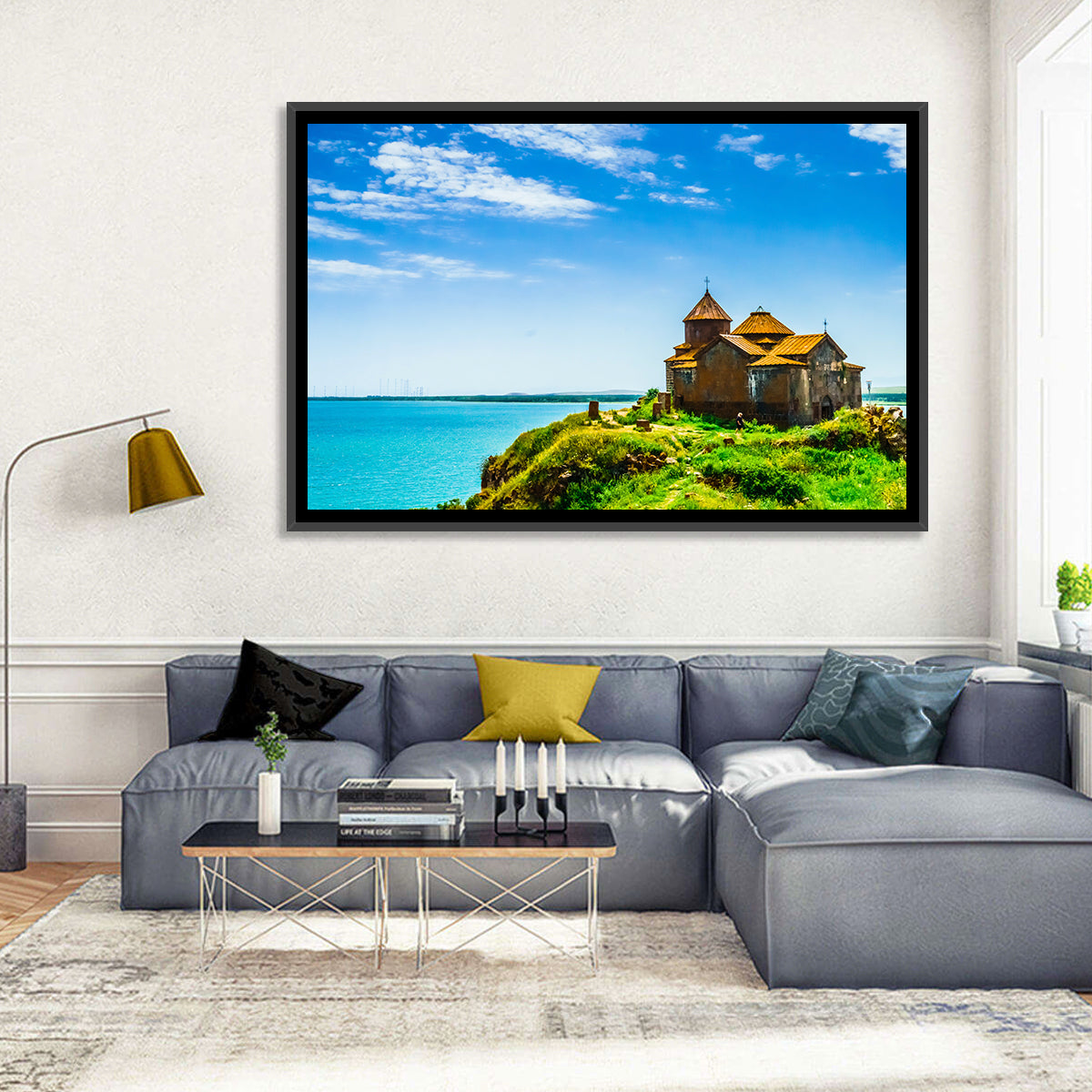 Sevanavank on Lake Sevan Wall Art in a room, landscape