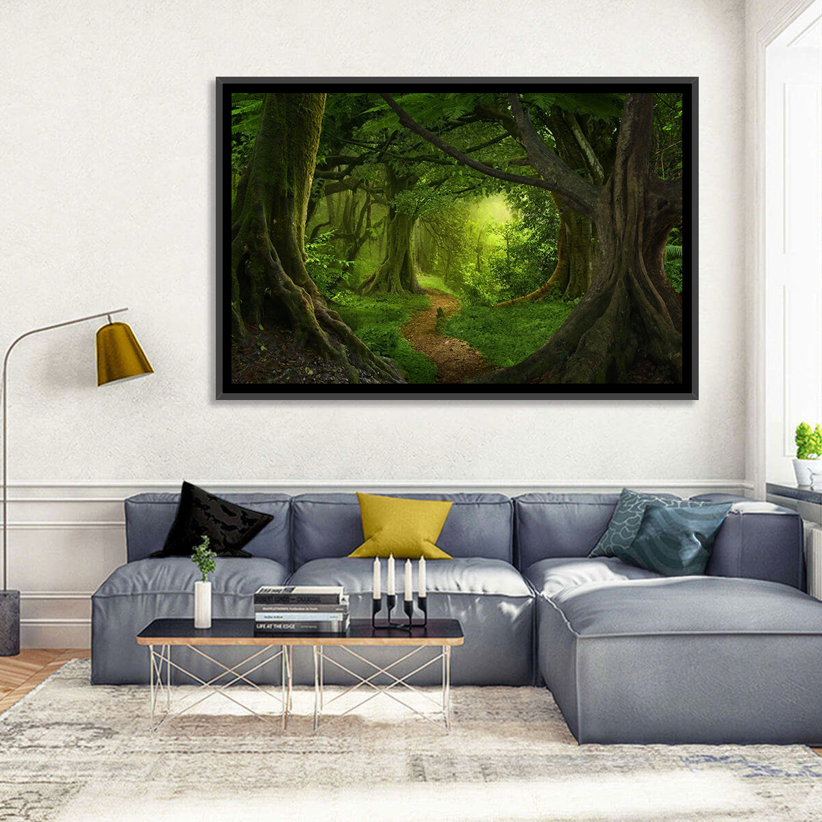 Tropical Forest Path Wall Art in a room, landscape