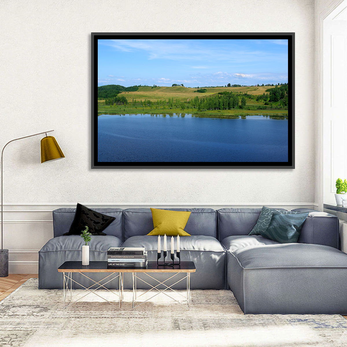 Pskov Lake Landscape Wall Art in a room, landscape