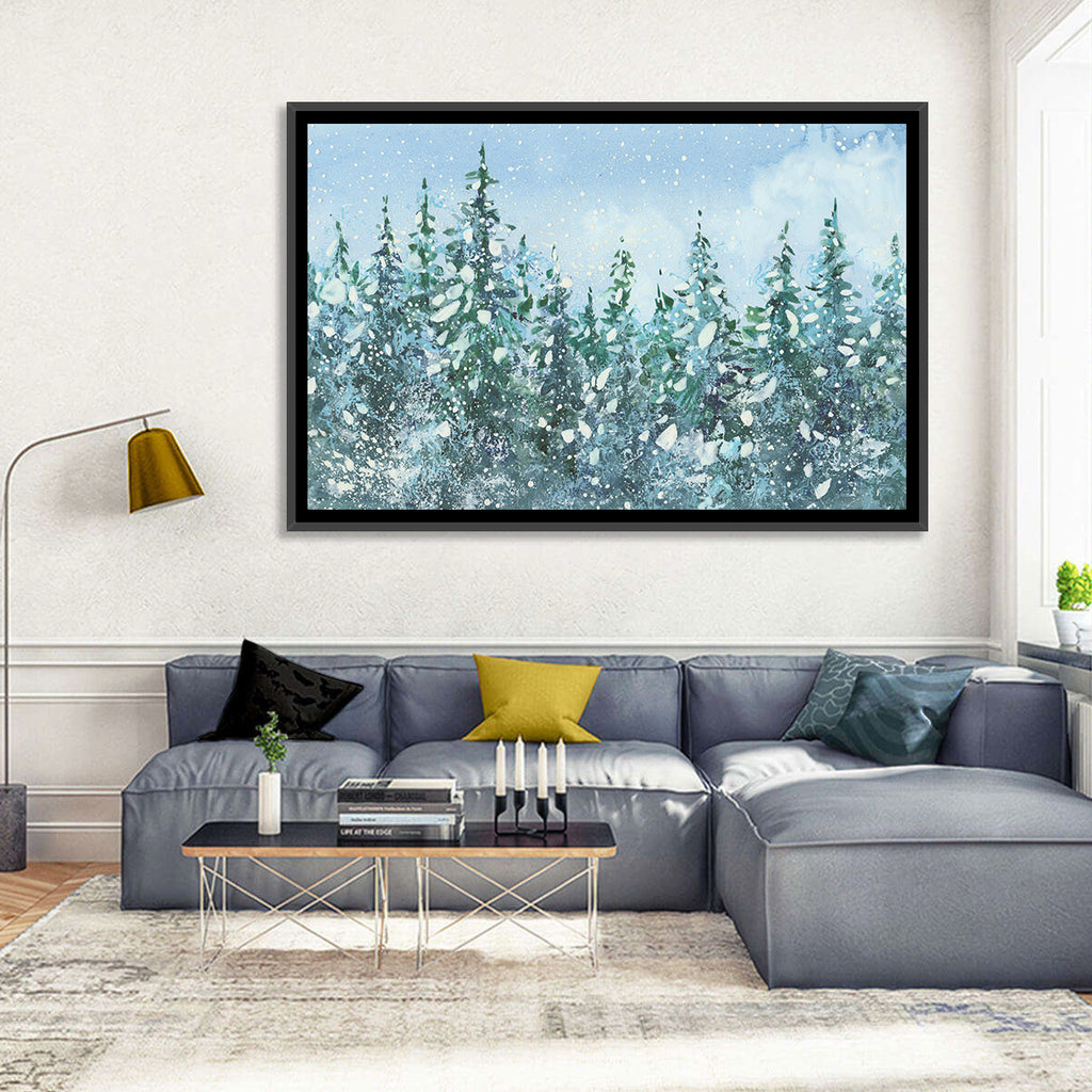 Snowy Spruce Forest Wall Art