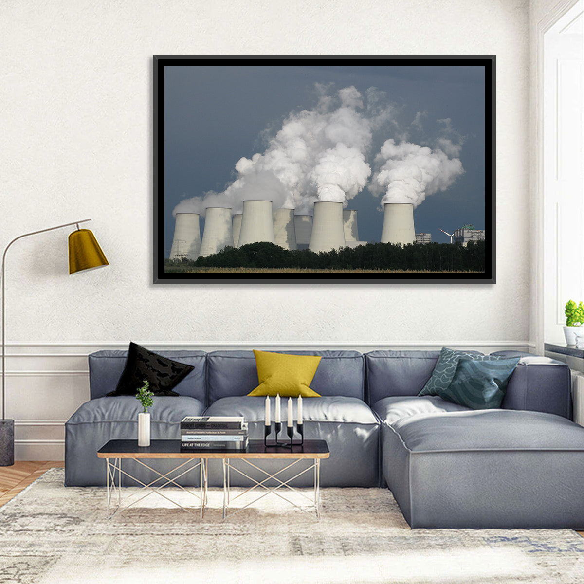 Cooling Towers at Coal Power Plant Wall Art