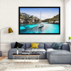 Menorca Cove Sailboat Wall Art