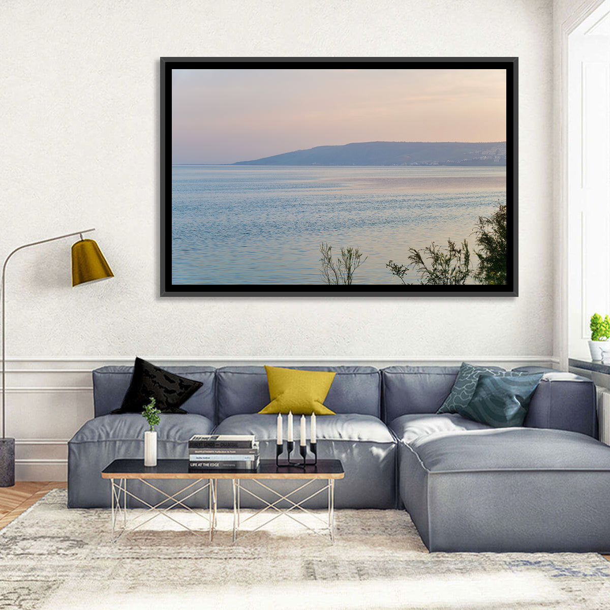 Sea of Galilee at Dusk Wall Art in a room, landscape