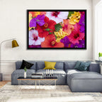 Tropical Bougainvillea and Hibiscus Bloom Wall Art