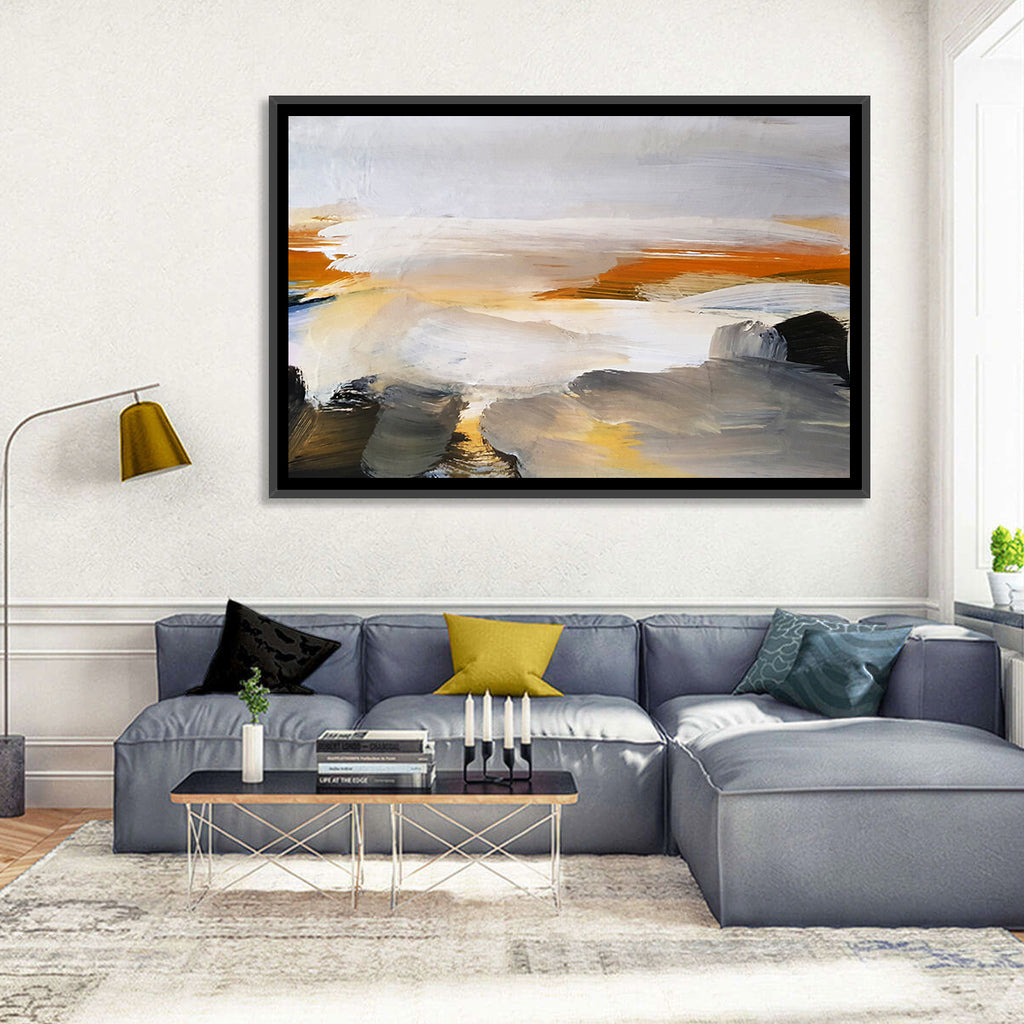 Misty Coastal Horizon Wall Art