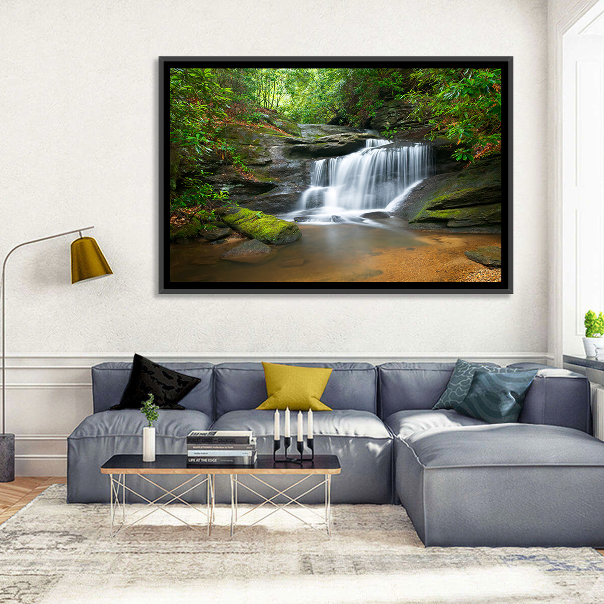 Blue Ridge Mossy Waterfall Wall Art