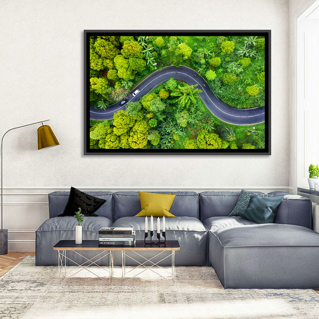 Winding Tropical Forest Road Wall Art
