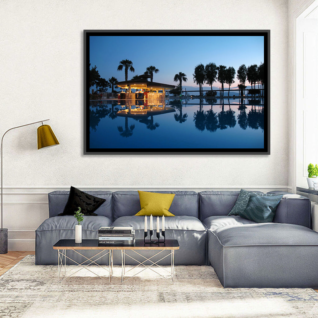 Twilight Poolside Bar Wall Art